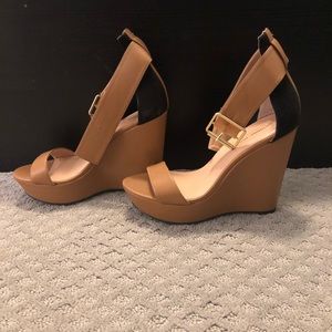 Tan platform sandals
